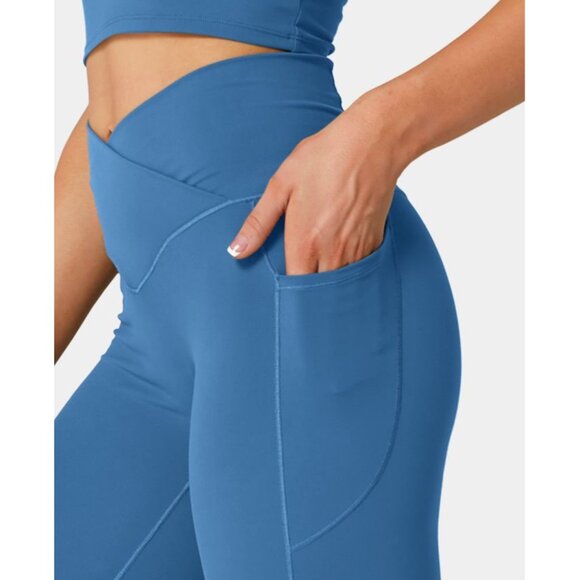 Halara Softlyzero Crossover Pocket Plain Leggings Sz Medium Womens Blue Full Len - Picture 8 of 9